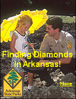 A sign at the entrance to Crater of Diamonds State Park near Murfreesboro, Arkansas declares this to be the eighth largest diamond reserve in the world.